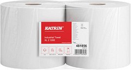 Thumbnail - KATRIN Putztuchrollen XL 2 1000 2-lagig hochweiß, 1.000 Blätter, 2 Rollen