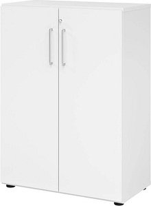 HAMMERBACHER Aktenschrank Popular, V938T3/W/W/BS weiß 2 Fachböden 80,0 x 42,0 x 110,0 cm