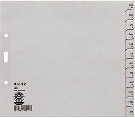 AKTION: LEITZ Ordnerregister 1230 DIN A4 Halbformat, Überbreite Dez.-Jan. grau 12-teilig, 5 Satz mit Prämie nach Registr...