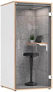 Thumbnail - HAMMERBACHER SilentSpace Telefonbox grau 1 Fachboden mit Beleuchtung