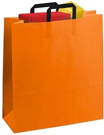 50 VP Papier-Tragetaschen Topcraft orange 40,0 x 45,0 cm