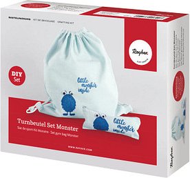 Rayher Bastelset Turnbeutel Monster blau