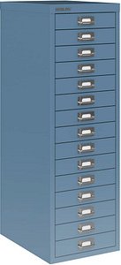 BISLEY MultiDrawer™ L3915 Schubladenschrank blau 15 Schubladen 27,8 x 38,0 x 85,7 cm, 1 St.