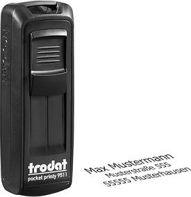 trodat Textstempel, individualisierbar Pocket Printy 9511 selbstfärbend schwarz ohne Logo, 1 St. - Nachträglich per Gut...