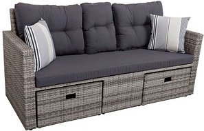 Thumbnail - Garden Pleasure Loungesofa VALETTA, hellgrau Kunststoff, Metall, 7-teilig