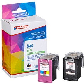 Thumbnail - edding EDD-545 schwarz, color Druckerpatronen kompatibel zu HP 302XL (F6U67AE), 2er-Set