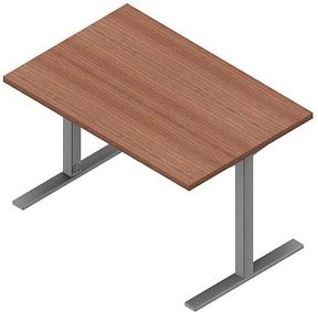 Thumbnail - Quadrifoglio Schreibtisch nussbaum canaletto rechteckig, C-Fuß-Gestell silber 120,0 x 80,0 cm