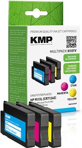 KMP H101V cyan, magenta, gelb Druckerpatronen kompatibel zu HP 951XL (CN046AE/CN047AE/CN048AE), 3er-Set