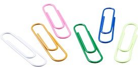 Printus Aktenklammern farbsortiert kunststoffüberzogen, 350 St.