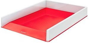 AKTION: LEITZ Briefablage WOW Duo Colour perlweiß/rot mit Prämie nach Registrierung