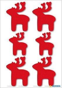 HERMA Aufkleber 6548 Elche, rot, 6 Etiketten