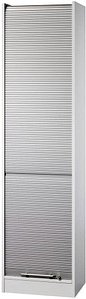 Thumbnail - HAMMERBACHER Prokura Rollladenschrank lichtgrau, silber 4 Fachböden 50,0 x 40,0 x 200,4 cm