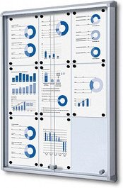 Showdown® Displays Schaukasten SL grau 9x DIN A4 72,0 x 5,9 x 98,2 cm, 1 St.