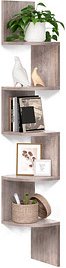 VASAGLE Eckregal greige 20,0 x 20,0 x 126,0 cm