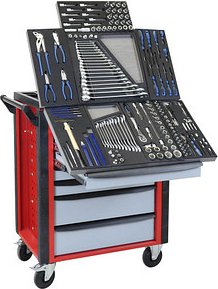 Thumbnail - ADB HQ Werkstattwagen befüllt schwarz 7 Schubladen