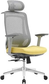 LÜLLMANN Bürostuhl, 210464 Stoff gelb, Gestell alu