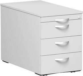 Thumbnail - geramöbel Flex Rollcontainer lichtgrau 4 Auszüge 43,8 x 80,0 x 56,5 cm