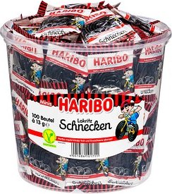 HARIBO Lakritz Schnecken Minibeutel Lakritz 100 St.