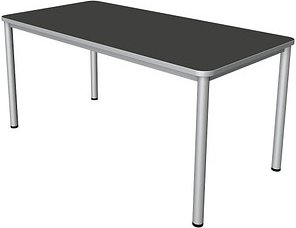 Thumbnail - Kerkmann Prime Schreibtisch anthrazit rechteckig, 4-Fuß-Gestell silber 160,0 x 80,0 cm