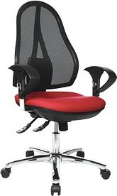 Thumbnail - Topstar Bürostuhl Open Point SY Deluxe, OP290U G21 Stoff rot, Gestell chrom