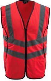 Thumbnail - MASCOT® unisex Warnweste Wingate rot Größe S