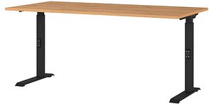 GERMANIA Agenda Home höhenverstellbarer Schreibtisch grandson-eiche rechteckig, C-Fuß-Gestell schwarz 160,0 x 80,0 cm