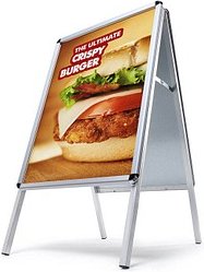 Showdown® Displays Kundenstopper silber DIN A0 2 Fächer 88,6 x 92,5 x 140,6 cm, 1 St.