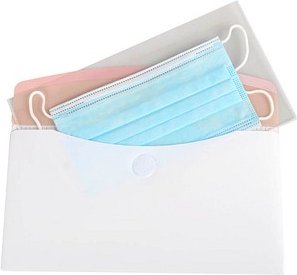 tarifold Maskentaschen antimikrobiell DIN lang transparent genarbt 0,12 mm, 6 St.