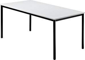 Thumbnail - HAMMERBACHER Konferenztisch VDR16 lichtgrau rechteckig, Rundrohr schwarz, 160,0 x 80,0 x 72,0 cm