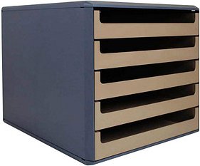 Thumbnail - M&M Schubladenbox karamell 30057652BE, DIN A4 mit 5 Schubladen, 1 St.