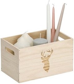 Zeller Hirsch Aufbewahrungsbox natur 25,0 x 15,0 x 14,0 cm