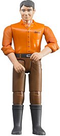 bruder bworld 60007 Mann mit hellem Hauttyp und brauner Hose Spielfigur