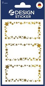 AVERY Zweckform Aufkleber Sterne, gold, 6 Etiketten