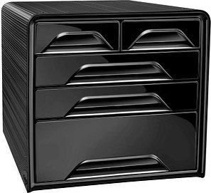 cep Schubladenbox Smoove schwarz 1072130011, DIN A4 mit 5 Schubladen, 1 St.