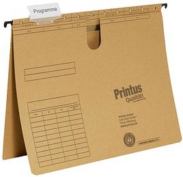Printus Hängehefter Karton naturbraun DIN A4 1x kaufmännische Heftung, 50 St.