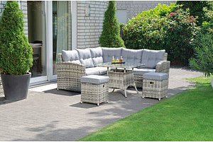 Sunny Smart® Sitzgruppe Windsor taupe Kunststoff, Metall, 16-teilig