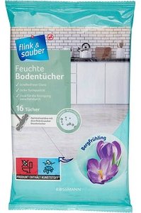 flink & sauber Feuchte Bodentücher Mikrofaser, 16 Tücher