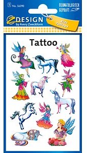 Thumbnail - AVERY Zweckform Klebetattoo 56390 Elfen, Einhörner, 11 Etiketten