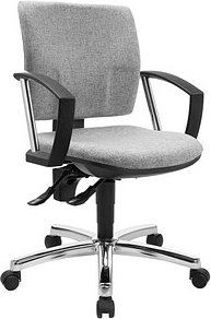 Topstar Bürostuhl Pro 30 chrom, PU39AG23 Stoff grau, Gestell chrom