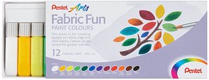 Pentel Arts FFPC1-12 Stoffmalfarbe farbsortiert 12 x 6,0 ml