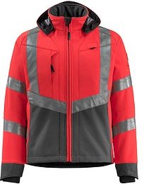 Thumbnail - MASCOT® unisex Warnjacke Blackpool rot, anthrazit Größe S