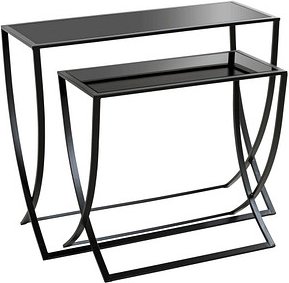 Thumbnail - HAKU Möbel Beistelltische-Set Sicherheitsglas schwarz