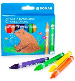 DONAU Wachsmalstifte farbsortiert, 12 St.