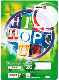 LANDRÉ® Ringbucheinlage A4 blanko, 50 Blätter
