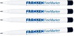 Thumbnail - FRANKEN Fine Whiteboard-Marker schwarz 0,7 mm, 4 St.