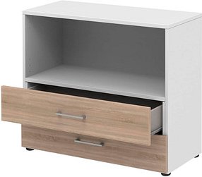 röhr Regalschrank direct.office, 859S281000 weiß, sonoma-eiche 80,0 x 34,4 x 72,0 cm, 1 St.
