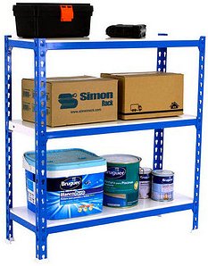 Thumbnail - Simonrack Schwerlastregal SIMONCLICK 3 8425437085031 blau, weiß 90,0 x 40,0 x 100,0 cm