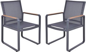 Garden Pleasure Gartenstühle DENIA anthrazit, Metall, 2 St.