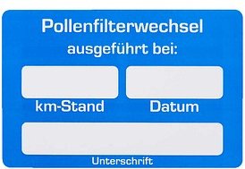 Thumbnail - EICHNER Aufkleber Pollenfilter-Wechsel ausgeführt bei, blau/weiß, 250 St.
