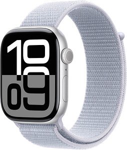 Apple Watch Series 10 46 mm Aluminium (GPS+Cellular) Sport Loop blaue Wolke, silber